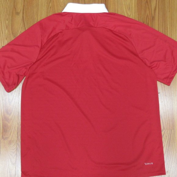 NEW! NEBRASKA CORNHUSKERS ADIDAS CLIMALITE POLO SHI TEAM COLORS Sz X-LARGE, XL - Picture 3 of 3